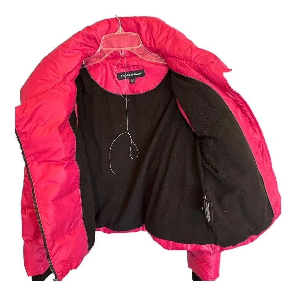 Andrew Marc Girls Pink Down Puffer Jacket XL‎ Winter Casual